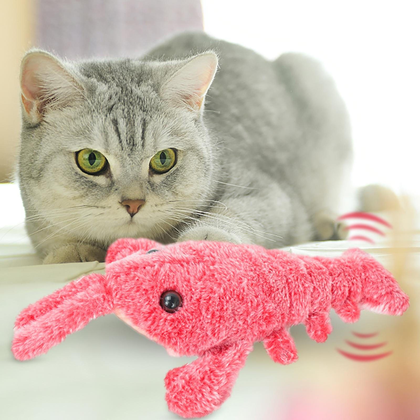 Cat Toy Electric Flopping Fish Realistic Flopping Lobster Plush Doll
