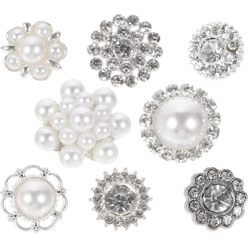8 Pcs Beads for Bracelets Button Fake Pearl Buttons Lightweight
