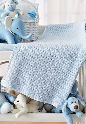 HÄKELANLEITUNG - MUSCHELSTICH 3-LAGIGE BABYDECKE CA. 36'' VIERKANT