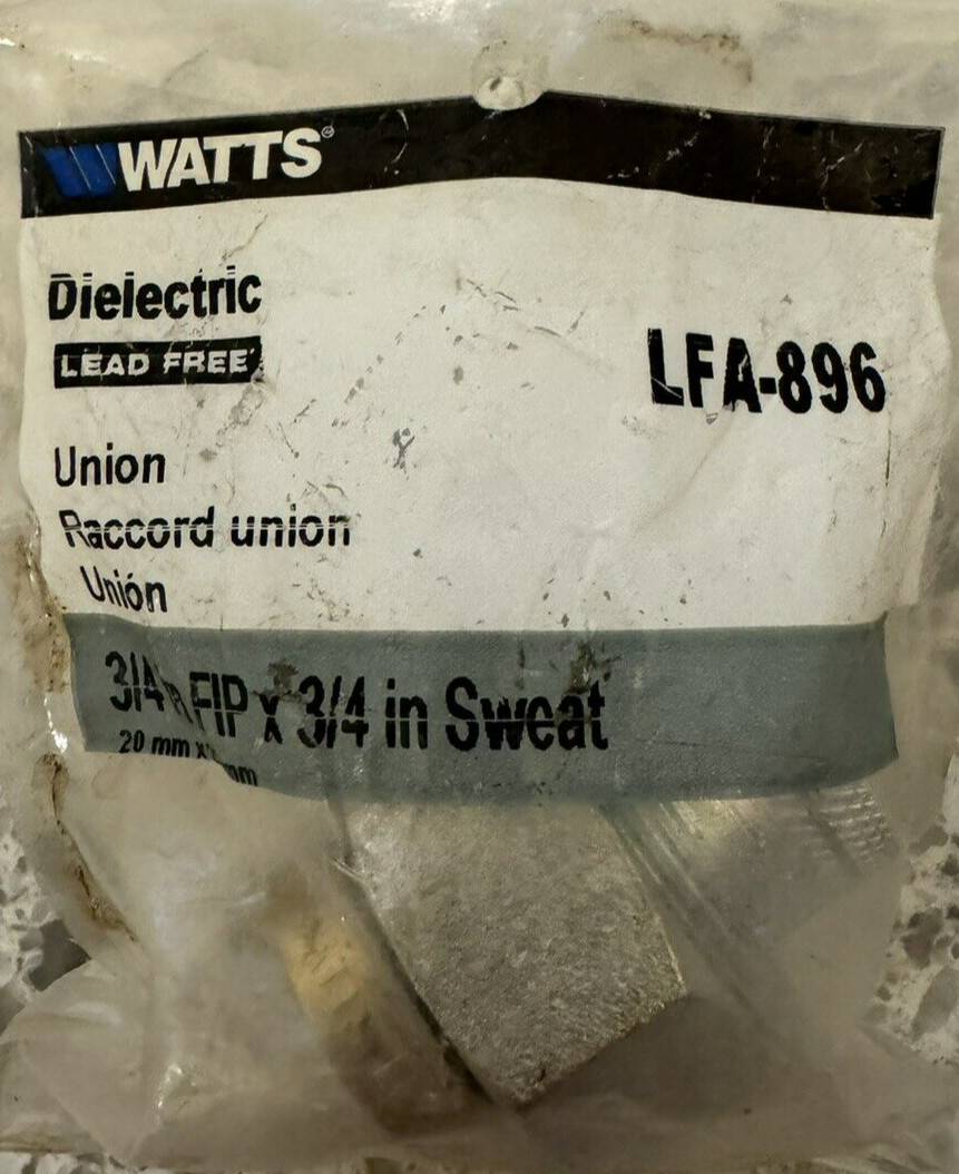 WATTS Dielectric Union 3/4" FIP x 3/4" Sweat - LFA-896 - Lead-Free - NEW