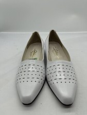 Vintage Vero Cuoio Shoe White Leather Women s Size 7 1/2 Made In Italy NEW