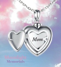 New Mother Photo Locket Cremation Urn Keepsake Ashes Memorial Necklace
