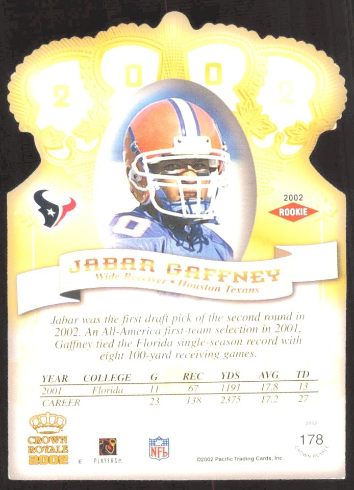 2002 Crown Royale Jabar Gaffney Rookie #178 - Image 2 of 2