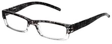 Calabria 743 Designer Reading Glasses w/Matching Case in Black Circuit 6