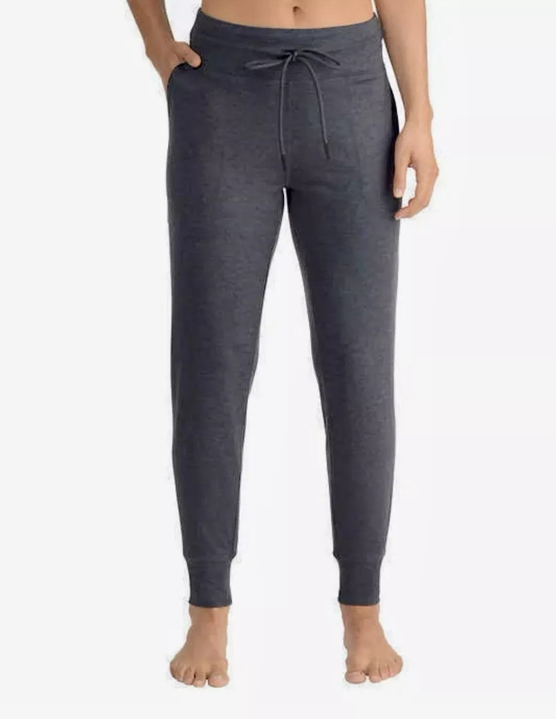 lole dark jersey knit high rise lounge cinch waist joggers pants