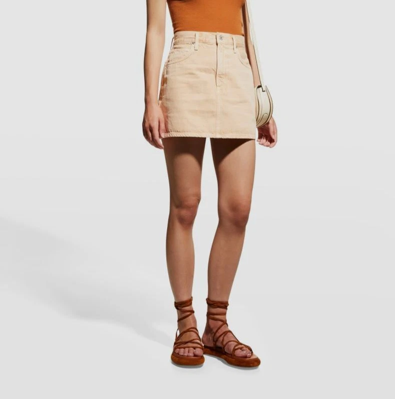 $198 Citizens of Humanity Women's Orange Beatnik Straight Mini Skirt Size 29