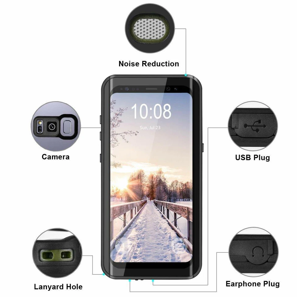 For Samsung Galaxy S8/ S8 Plus Waterproof Case Cover Shockproof Screen Protector - Image 4 of 4