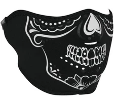 ZAN HALF FACE MASK WNFM028HG CALAVERA GLOW IN THE DARK NEOPRENE WIND FALL WINTER