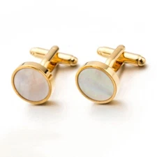 Men Classtic Shirt Cufflinks French Shell Cufflinks Suit Buttons Cufflinks Gold 