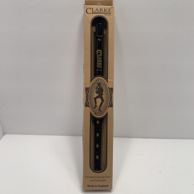 Clarke Original Traditional Tin Penny Folk Whistle In D Tapered Black England