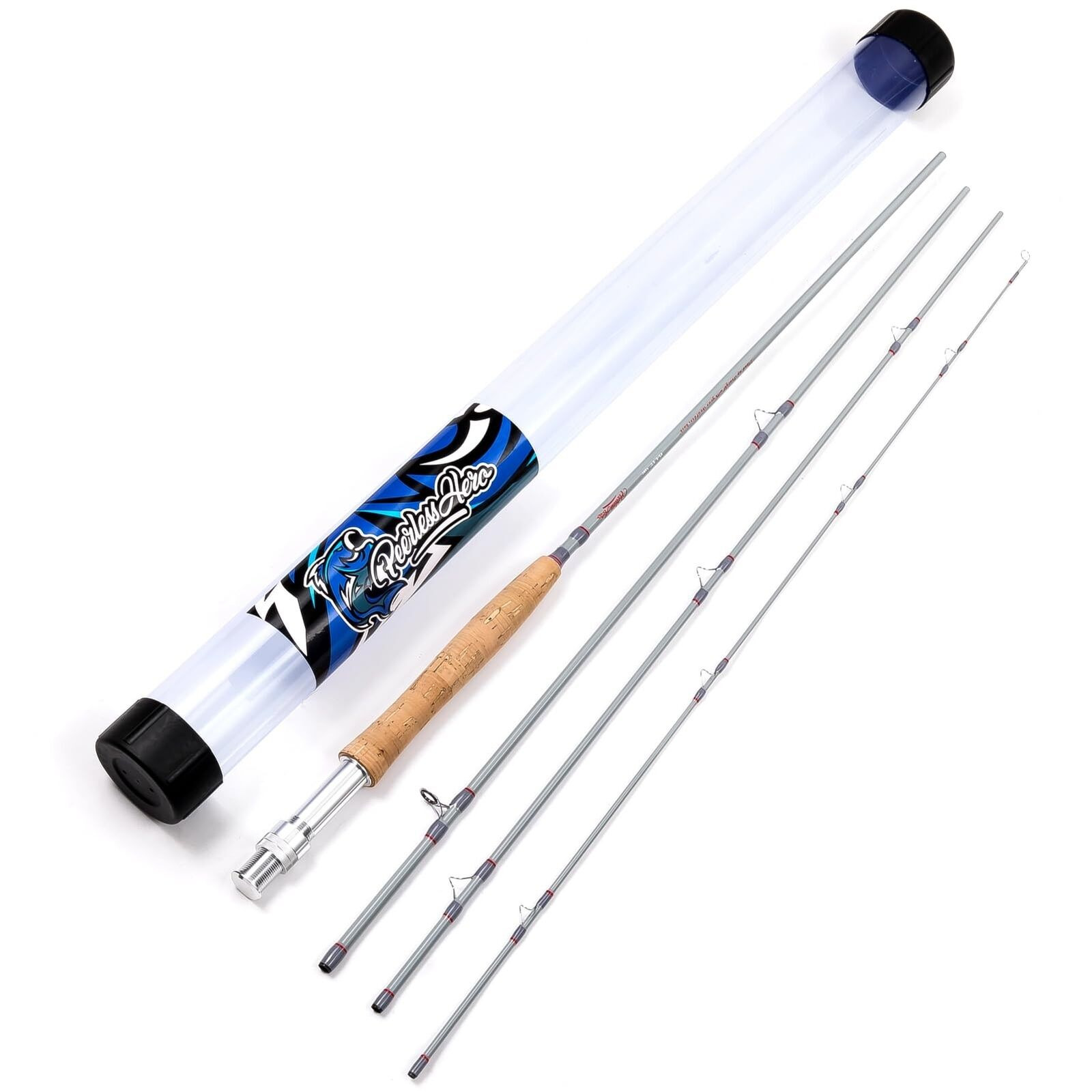Fly Fishing Rod 4-Piece 9 Feet with IM6 Carbon Blank, Hard Chromed Guides, a ...
