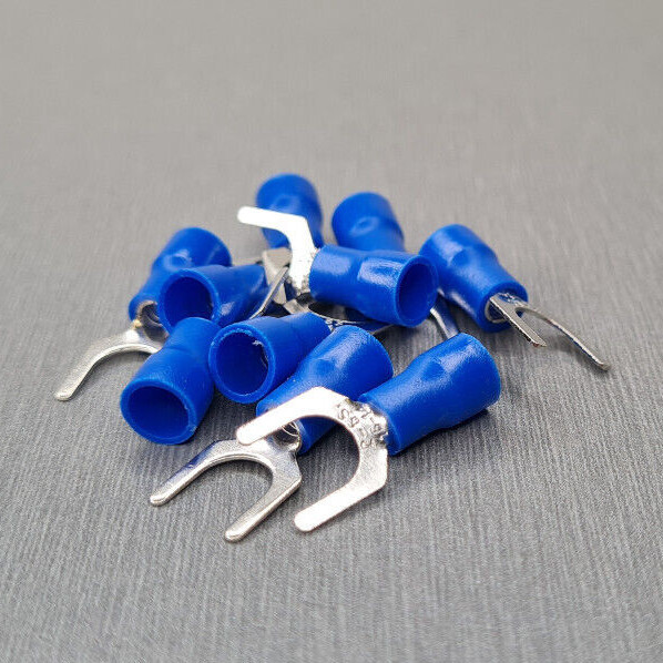 Lot De 250 Embouts à Sertir Femelle Et Mâle Type 'spade' Bleus - Pour Câbles 16-14 AWG, Idéal électricité Auto