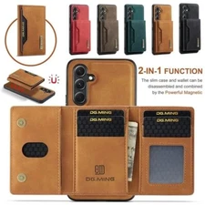 Magnetic Leather Wallet Card Bag Case Cover For Samsung Galaxy S25 S24 S23 S22+