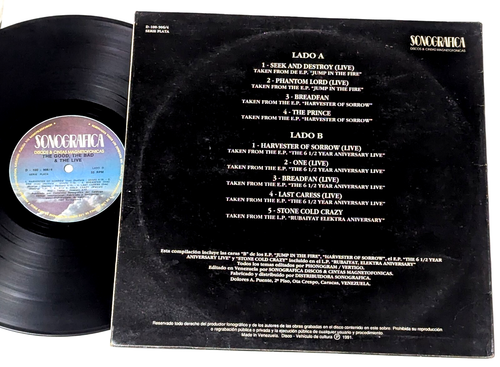 Metallica - The Good The Bad & The Live VENEZUELA LP 1991 - Imagen 2 de 3