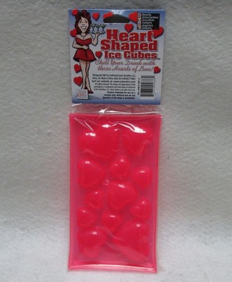 Heart Shaped Ice Cubes Pink Tray Valentine's Night Jello Shot Bachelorette Party