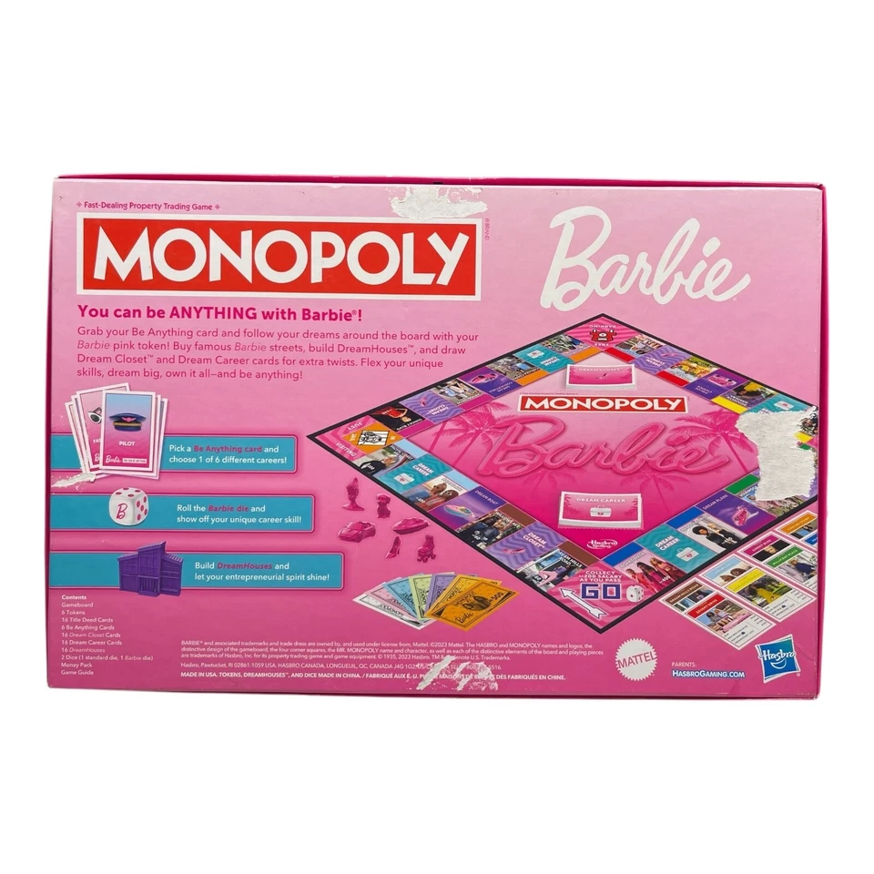 Monopoly Barbie Dream World Juego Set de 5 Casas de Sueño Púrpura Foto 3 de 3