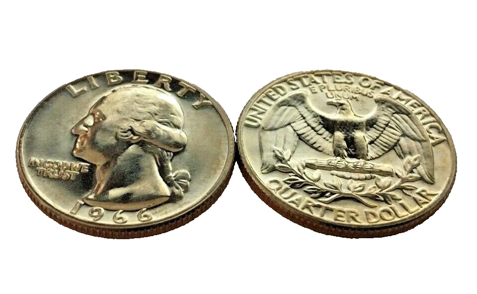 レア 1966年コレクション 1966 U.S. Mint Certified Washington US Quarters (1932-1998) for
