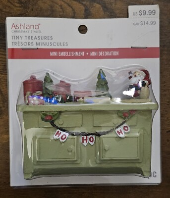 Ashland Christmas Tiny Treasures Green Buffet Dresser Perfect For Dollhouse 2021