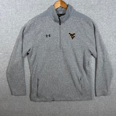 Under Armour West Virginia WVU ColdGear 1/4 Zip Pullover Gray Mens XL Heathered
