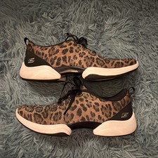 SKETCHERS Air-Cooled MEMORY FOAM Slip On Sneakers Leopard Print 8.5