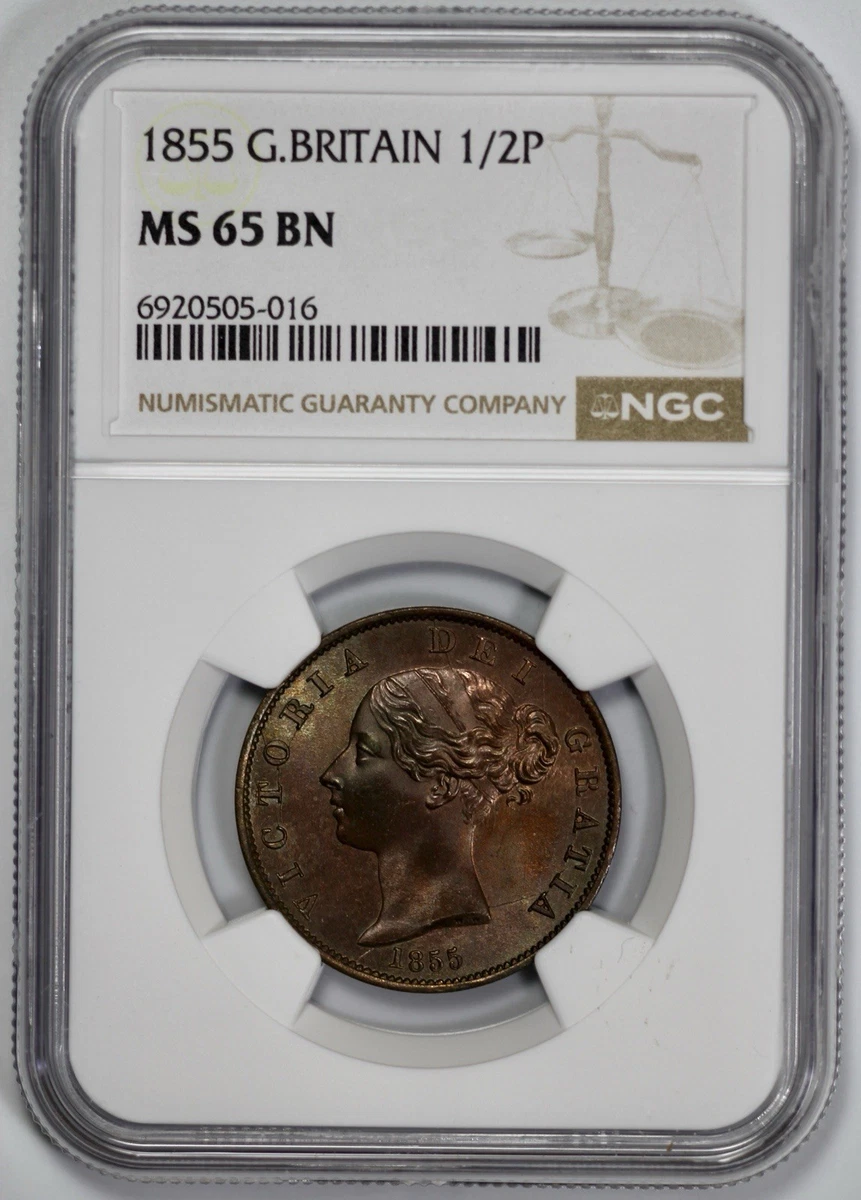 NGC MS64 RD 1965年 イギリス ブリタニア 大型銅貨 ペニー MS 65 Graded UK Half Pennies for sale | eBay