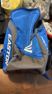 Easton Blue Gray Baseball Backpack Polyester Bat Compartment External Pockets