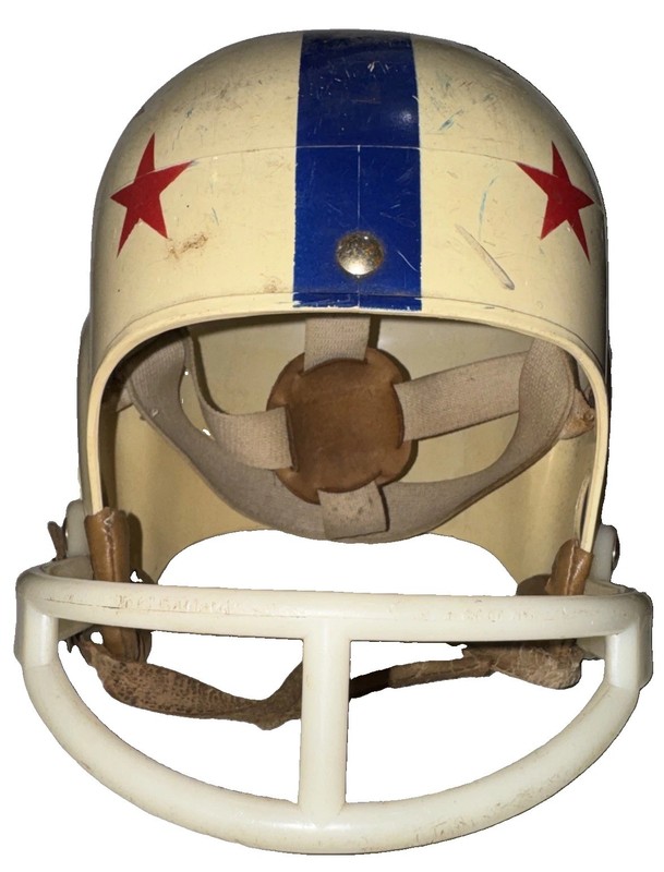 Vintage 1960s MacGregor | DE494G | Large Football Helmet | Red Stars Blue Stripe