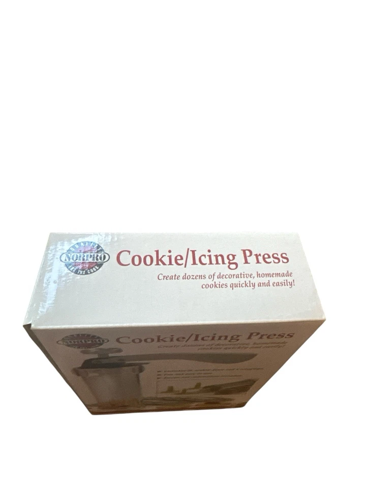 Prensa para galletas/hielo Norpro 3300 (4) puntas para glaseado (19) discos para galletas caja abierta nueva Foto 3 de 4