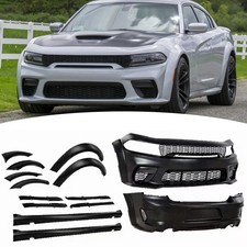 Front+rear Bumper Kit Fender Flare Black For 2015-2023 Dodge Charger Widebody