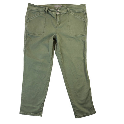 Torrid Pants Womens 18 Green Roll Up Snap Ankle Everyday Casual Office Pockets