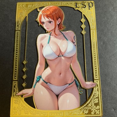 Goddess Story Gold METAL Card -  Serial Number #/200! Anime Waifu Nami Bikini