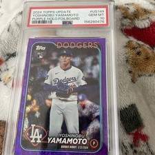 Topps 2024 Purple Holo Foilboard Yoshinobu Yamamoto #US149 /799 PSA 10 Dodgers