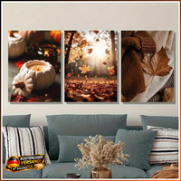 Herbst Poster Set 3Er Aesthetic BläTter Bilder Wandbilder 50X70Cm Wohnzimmer