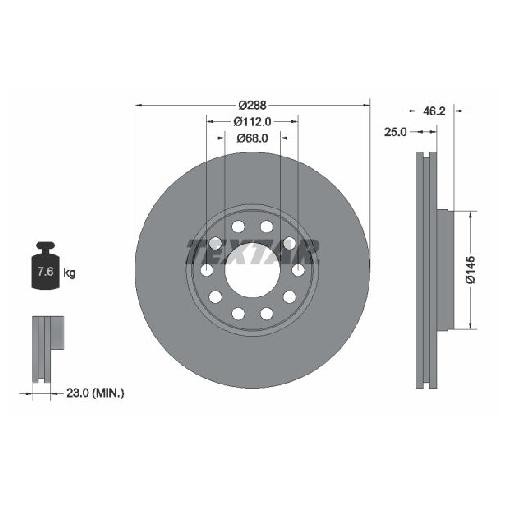 2X Bremsscheibe Vorne FüR VW Passat 3B 2.3 2.5 2.8 4.0 00 Bis 05 Textar AVB AKN-image