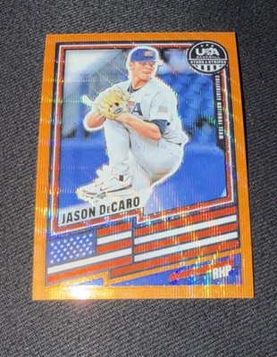 2026 Panini Prizm USA Stars & Stripes Jason DeCaro Orange Wave Prizm #4/75