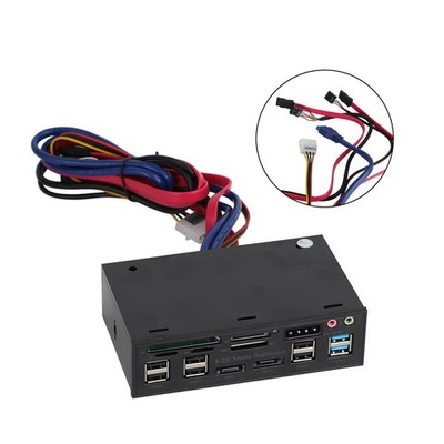5.25'' USB 3.0 SATA eSATA PC Front Panel Media Dashboard Internal Card Reader USA