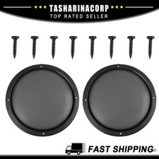 Universal Piece of 2 8" Car Speakers Cover Metal Mesh Subwoofer Protector Black