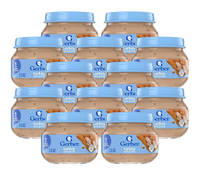 Gerber 2Nd Foods Meats, Turkey & Turkey Gravy, 2.5-Ounce (Pack of 12)