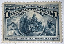 Travelstamps:1893 US Stamps Scott #s 230,The Columbians, mint, hinged, og 