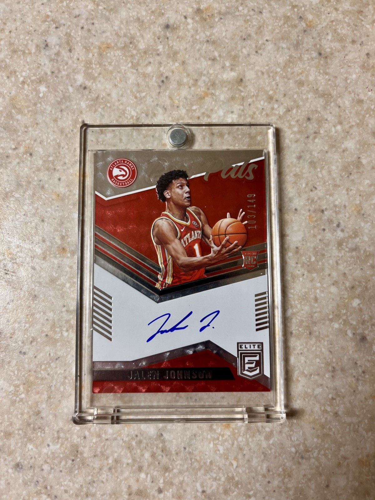 2021-22 Panini Jalen Johnson Donruss Elite Pen Pals /149 Rookie Auto RC #PP-JJO