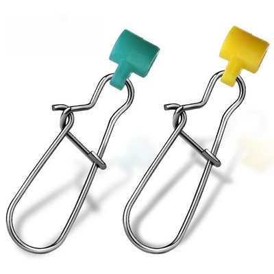 NEW 50Pcs Fishing Line Sinker Slides Slider Swivel Stainless Steel Duo Lock Snap