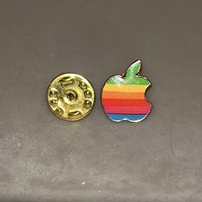 Vintage 1980’s Apple MacIntosh Computer Rainbow Logo Enamel Pin