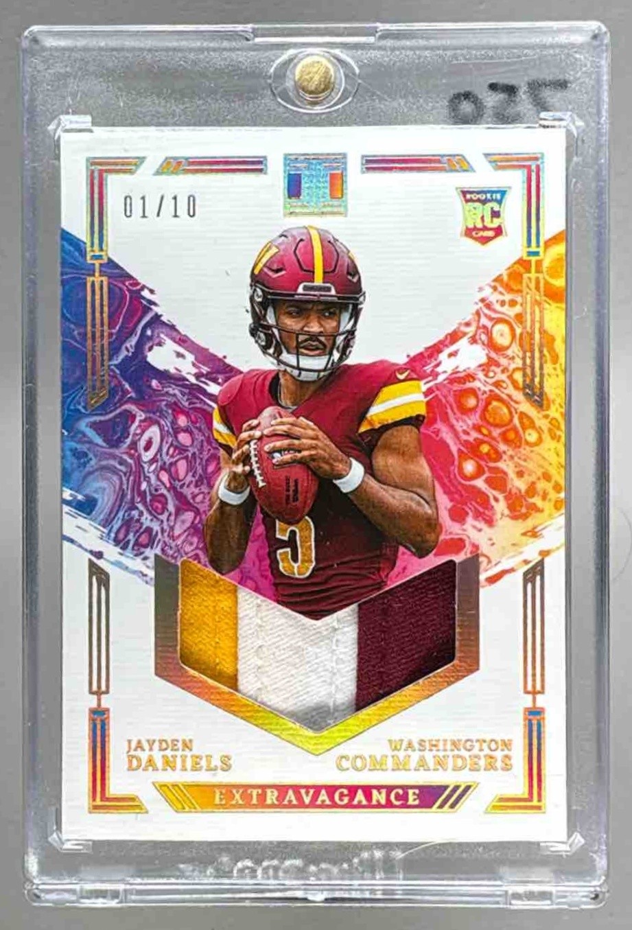 Jayden Daniels 2024 Panini Impeccable #EP-JDS Gold Extravagance Patch RC 1/10