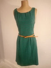 Merona ~ Green and Black Striped Sleeveless Dress Size M