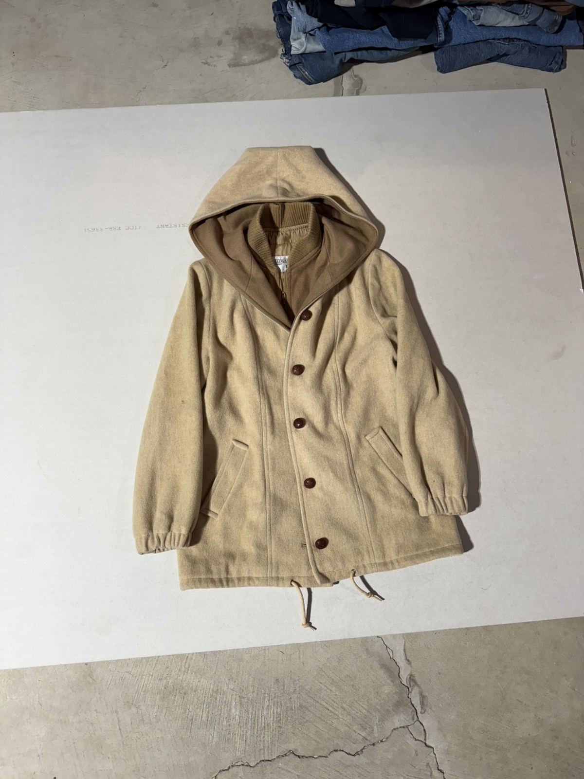 M. Liman Company Penguin Fashions Vintage 100% Pure Wool Coat ~ Tan ~ Size L