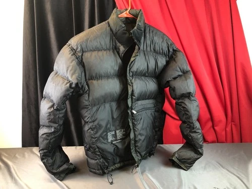 Vintage Army Green Mountain Hard Wear DOWN 2-Tone PUFFER JACKET Men's Size Large image 14