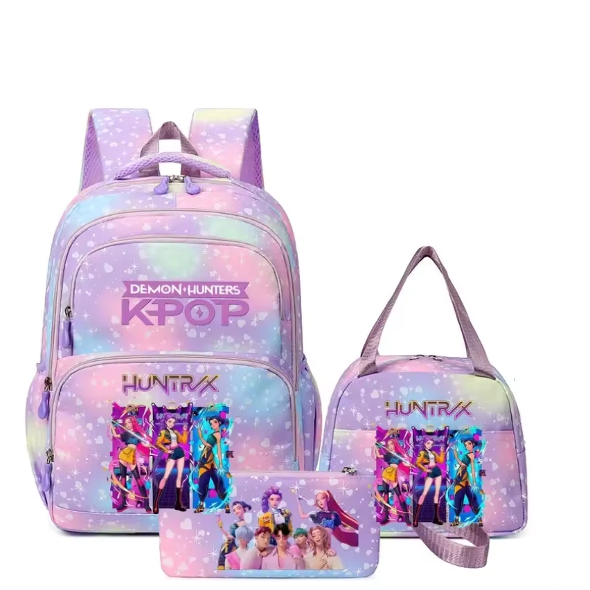 Cartoon Game Kpop Hunter Bag Backpack Set For Kids