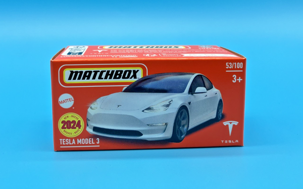 Matchbox Power Grabs 2024 - Tesla Model 3 - 53/100 - MB1448 HVP62 - Neu & Ovp-image