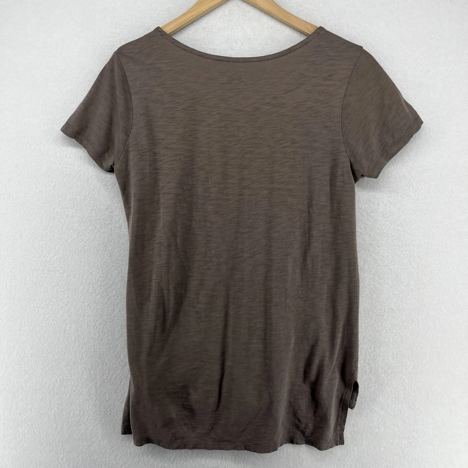 EILEEN FISHER GRANNET HILL Top XS Camisa para Dormir Pijama Algodón Jersey Slub Marrón Foto 2 de 4