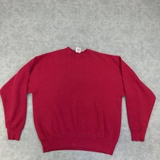 Fruit Of The Loom Sweatshirt Mens XL Red Pullover Fleece Heavyweight Made In USA